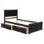 Lit plateforme simple avec 2 tiroirs à roulettes en bois massif et durable-1316879158