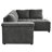 Grey Sectional Sleeper With Ample Storage And Frame L Shaped Pull Out Function Sections