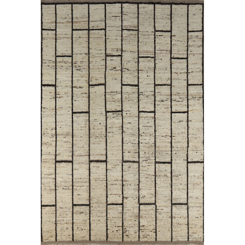 Tapis oriental géométrique en laine marocain 7 x 10