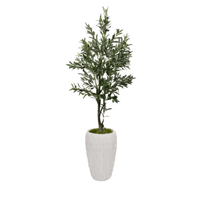 Roemer 75.5'' Fake Olive Tree With Eco Planter