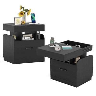 50cm W Manufactured Wood Bedside Table