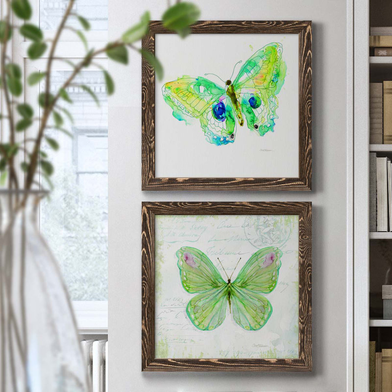 Carnet de croquis Butterfly II - ensemble de 2 peintures sur toile encadrées, H 17 po x l 34 po x P 1,5 po