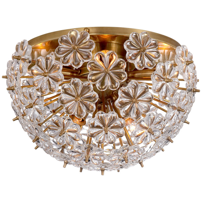Lynn 8 - Light Flush Mount, Hand-Rubbed Antique Brass
