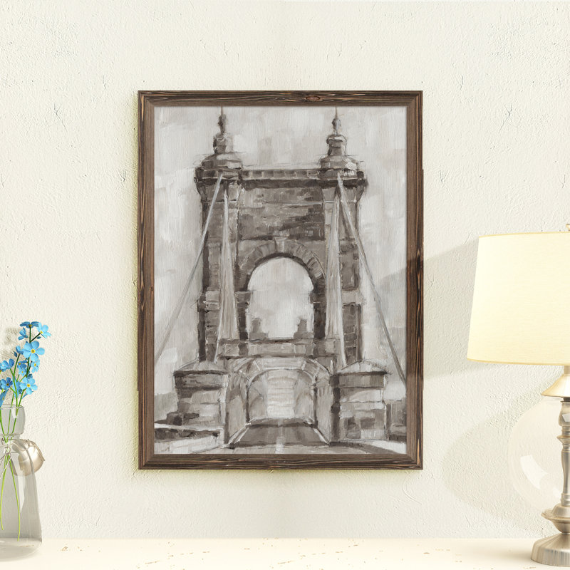 « bridge crossing ii » par paul cezanne-image-cadre de reproduction d’art sur papier, Espresso Framed Canvas