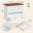 White & Walnut Farmhouse Wooden Lateral File Cabinet - 2 Drawers (Printer Stand, Fits A4/Letter Hanging Files For Home Office)