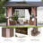 10 Ft. X 12 Ft. Aluminum Patio Gazebo with Double Steel Roof, Mosquito Netting, and Curtains