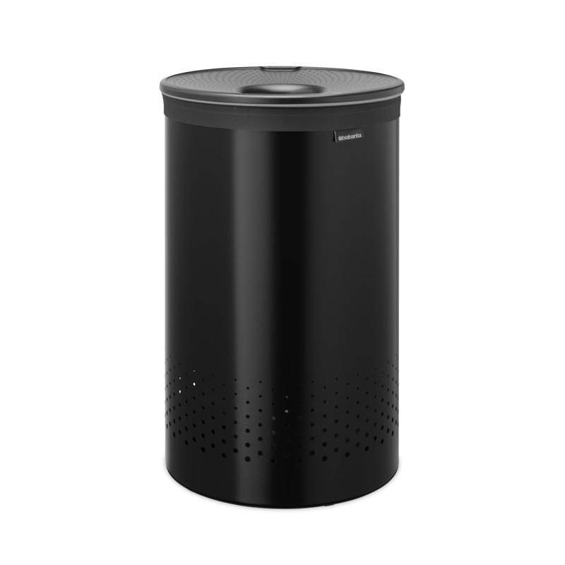 Brabantia Laundry Hamper, 16 Gallon (60 Liter), Matte Black