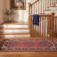 Tapis Myrtle Traditional Medalle de style persan, bleu marine, orange, or, vert, crème, ivoire, lavable à la machine, antidérapant, à poils courts, idéal pour l'intérieur et l'extérieur, adapté aux animaux de compagnie, pour salon, chambre, salle à manger, entrée, couloir, bureau-646703802