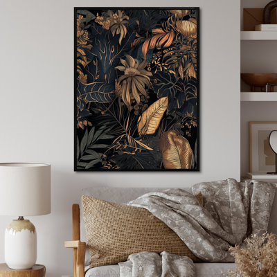 Feuille d'or tropicales Serenade III - feuilles, art mural