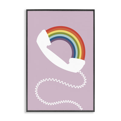 Art arc-en-ciel sur giclée rose encadrée par Martina Pavlova