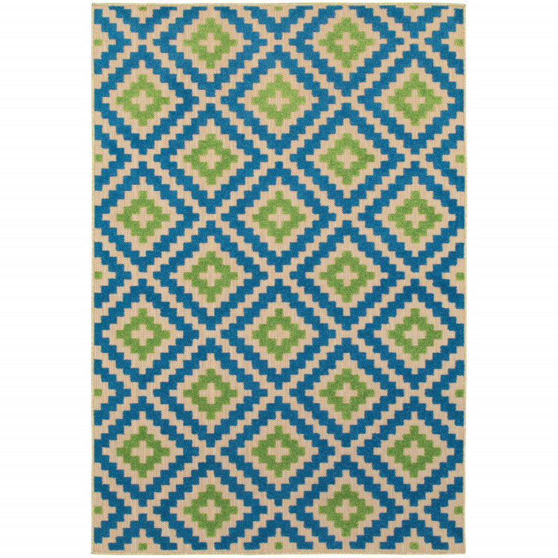 Evyanna Geometric Indoor / Outdoor Rug, Rectangle 1'10" x 3'3"