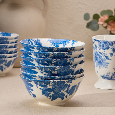 Ensemble de 6 bols en porcelaine bleu Gabrielle