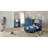 Blue, Red & Black Finish Twin Bed
