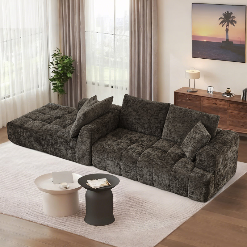 Canapé modulaire 108 po Chenille, Face à la gauche, Chenille brun