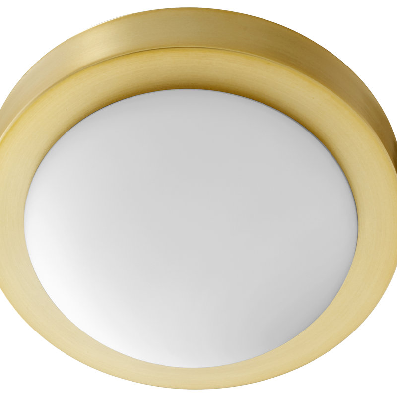 Plafonnier encastré simple à cercle 9,25 po 1-light Ascalon, Laiton vieilli