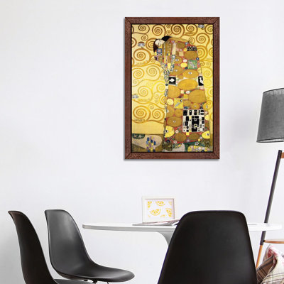 The Embrace Stoclet Frieze Panel 1905-11 by Gustav Klimt - Painting on Canvas