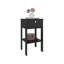 Table de chevet, 1 tiroir, 1 tablette, 4 pieds, wengé noir-1761837015