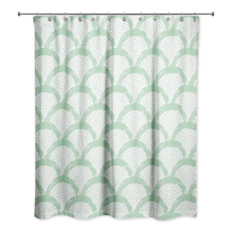 Rideau de douche simple géométrique Federick, Vert