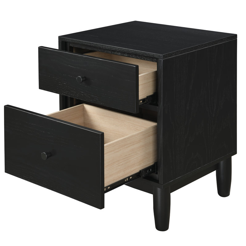 Liubomiras Closed Storage Nightstand, Noir