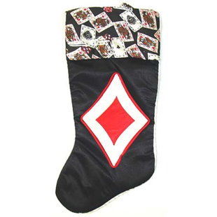 Chaussette de Noël 19 po noire et rouge