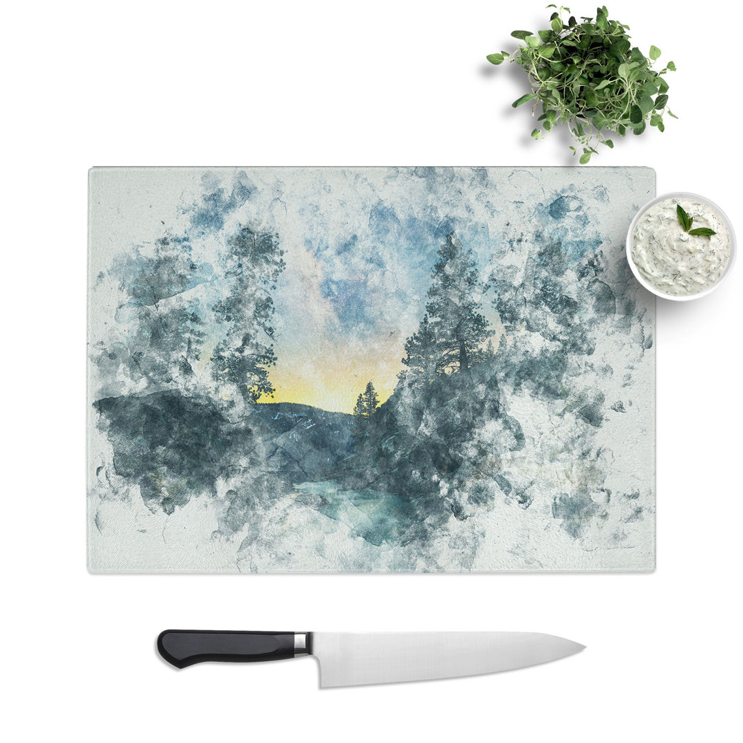 Tempered Glass Mountain Stream Chopping Board