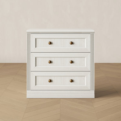 Modular 3-Drawer Storage Cabinet with Doors (Set of 1), White