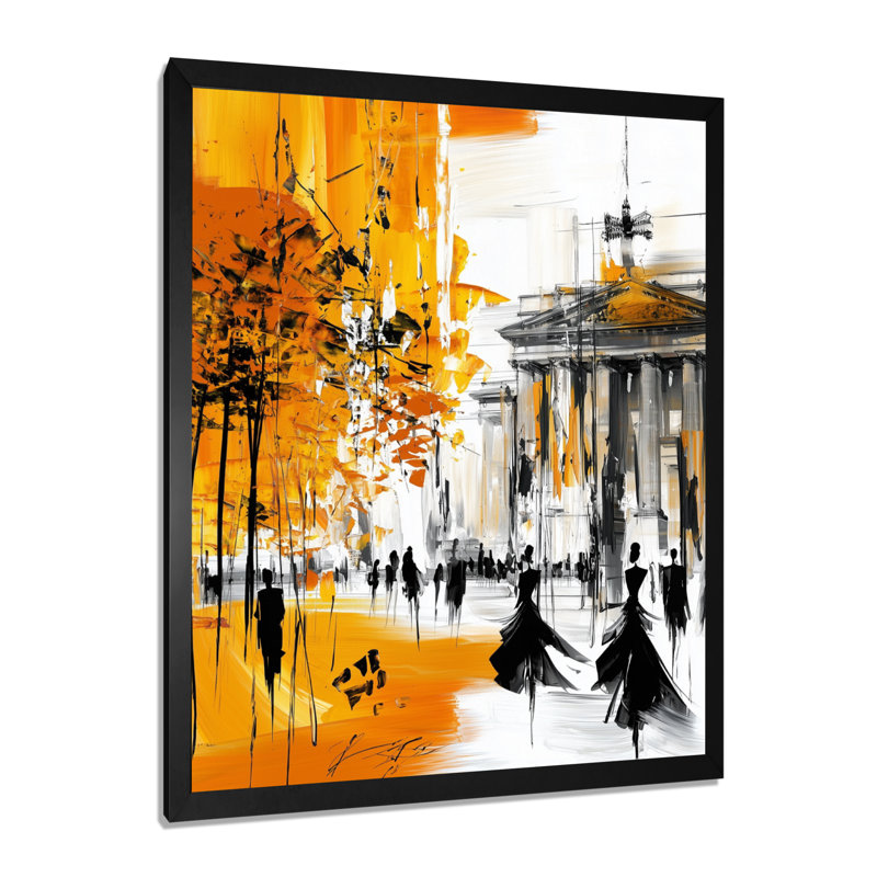 Museum Island In Berlin I - Berlin Wall Art Living Room, Black, Single Picture Framed Print without Mat, 20" H x 12" W