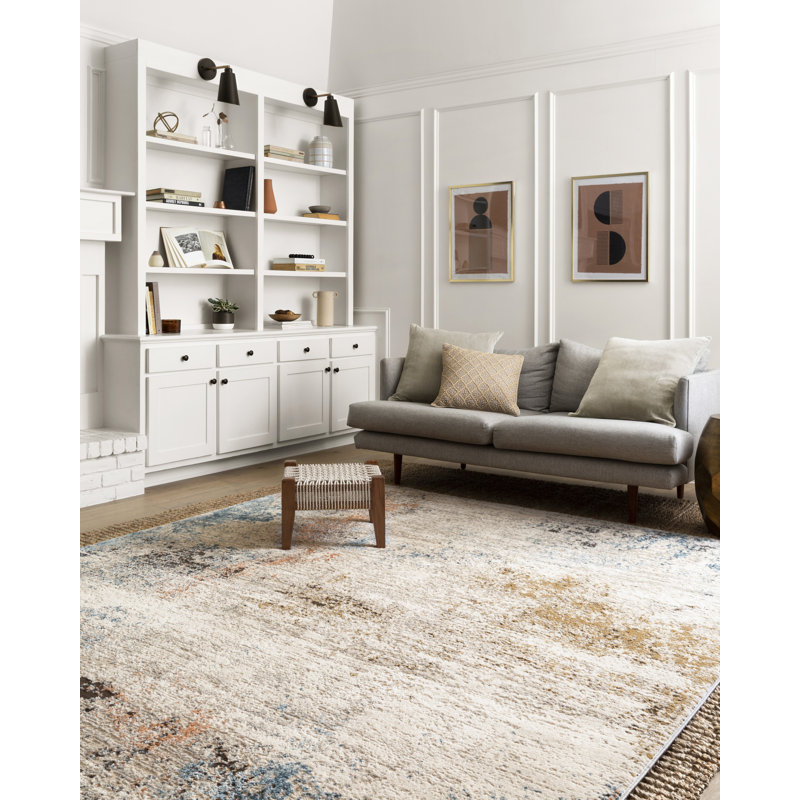 Liddle Abstract Indoor Rug, Rectangle 3'4" x 5'7"