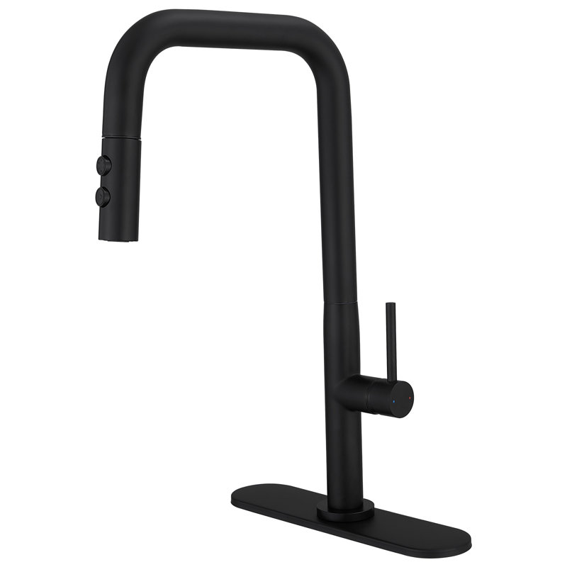 VIBRANTBATH Pull Down Kitchen Faucet, Matte Black