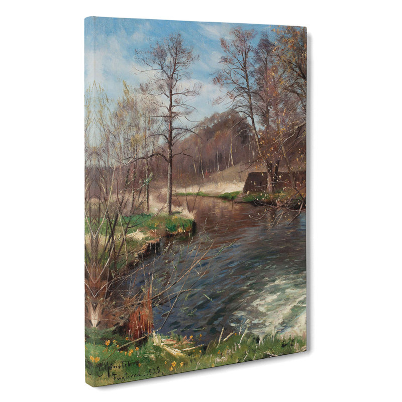 River Landscape by Peder Mork Monsted - Wrapped Canvas, 91cm H x 60cm W x 3cm D