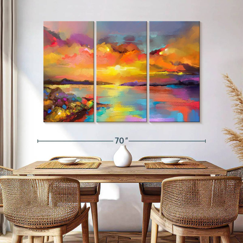 Avery Abstract Sunset Seascape, 42" H x 65" W