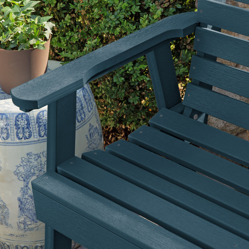 Banc de jardin en plastique Midwest, H 35 po x l 64 po x P 25 po, Bleu Nantucket