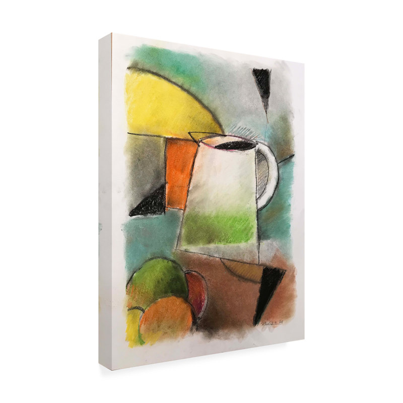 Art sur toile «Pitcher et fruits», H 19 po x l 14 po
