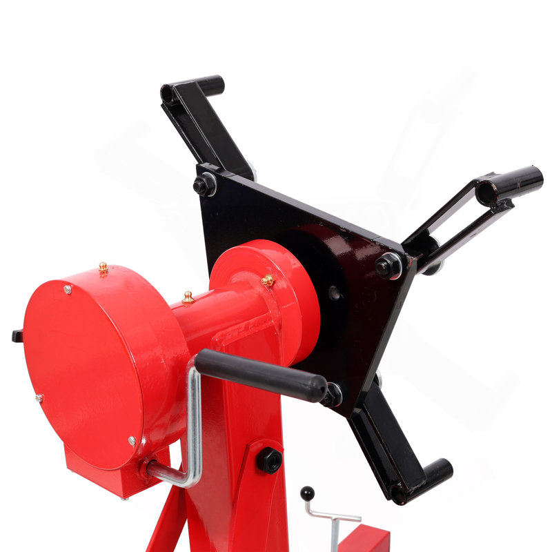 1500Lbs Folding Engine Stand,Geared Rotating Head,360 Degree Adjustable Mounting Head,Red Color