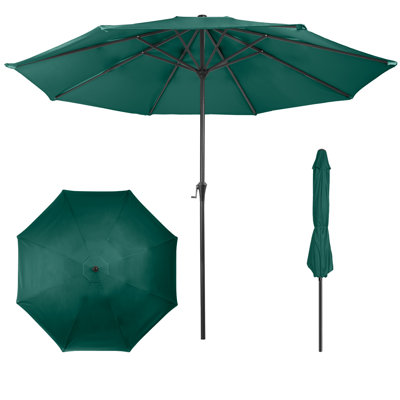 Parasol de patio rond de 9 pi - Parasol d'extérieur à manivelle et auvent ventilé pour abat-jour - pour terrasse, balcon, porche, cour ou piscine par Pure Garden (vert forêt)