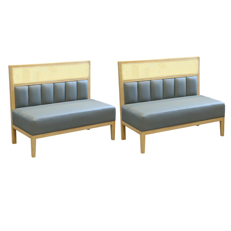 Banc rembourré en similicuir Simple Elegant Cafe, Bleu