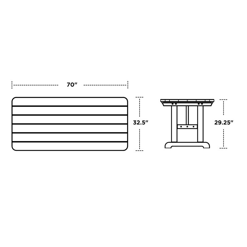 POLYWOOD Park 33" x 70" Harvester Picnic Table, Teak