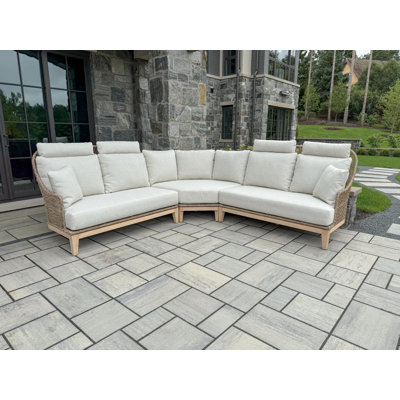 3 Pc. Cream Sectional W Olefin Fabric