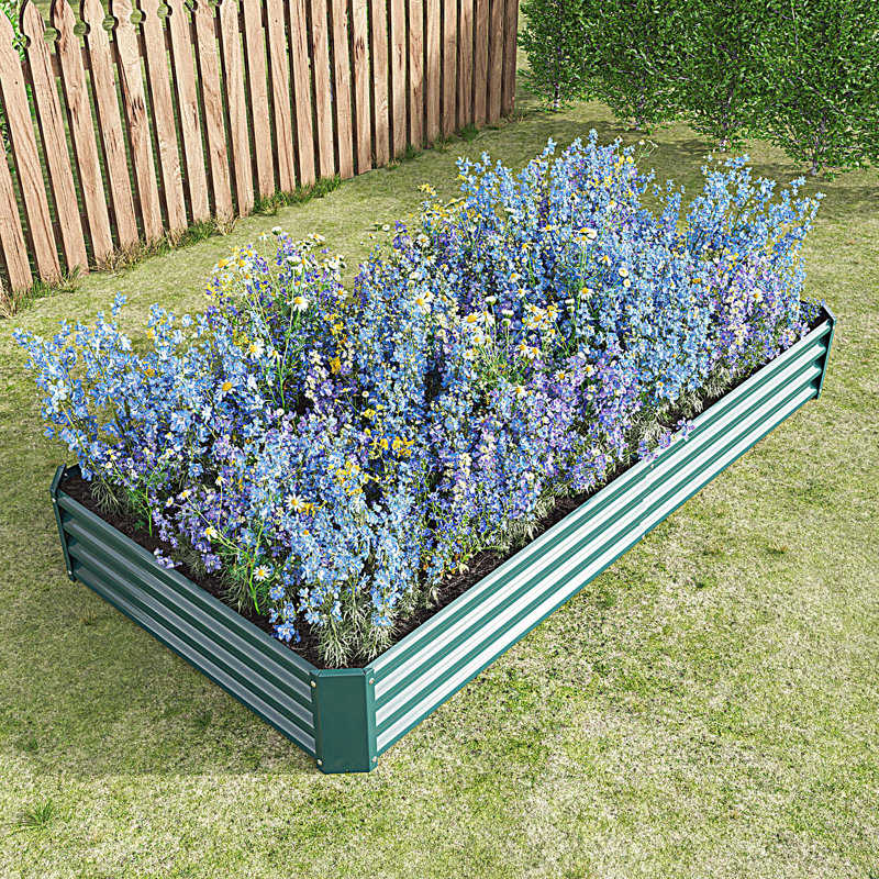 Raised Garden Bed Outdoor, Metal Raised  Rectangle Planter Beds for Plants, Vegetables, and Flowers, 6×3×1ft, Green