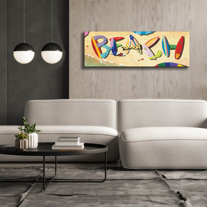Art mural en toile Dovecove «Beach In Boards» par Scott Westmoreland, 36 po x 12 po, H 20 po x l 60 po