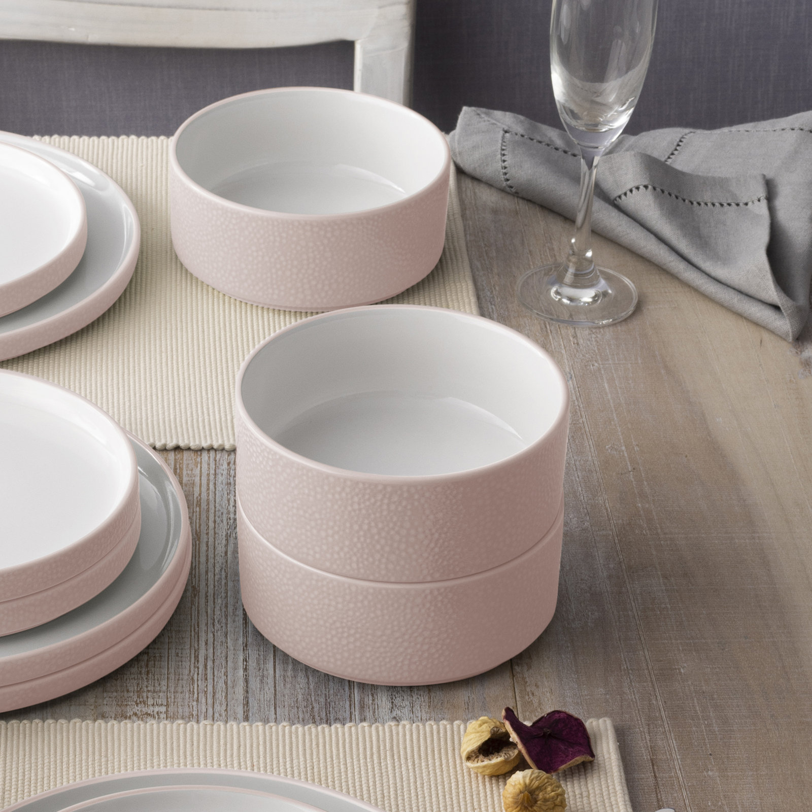 Colortex Stone Porcelain Cereal Bowl, Blush