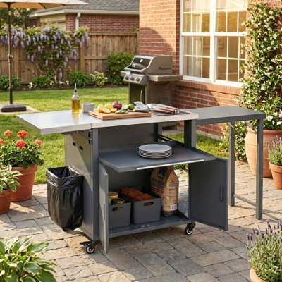 Chariot de barbecue pliable pour l'extérieur