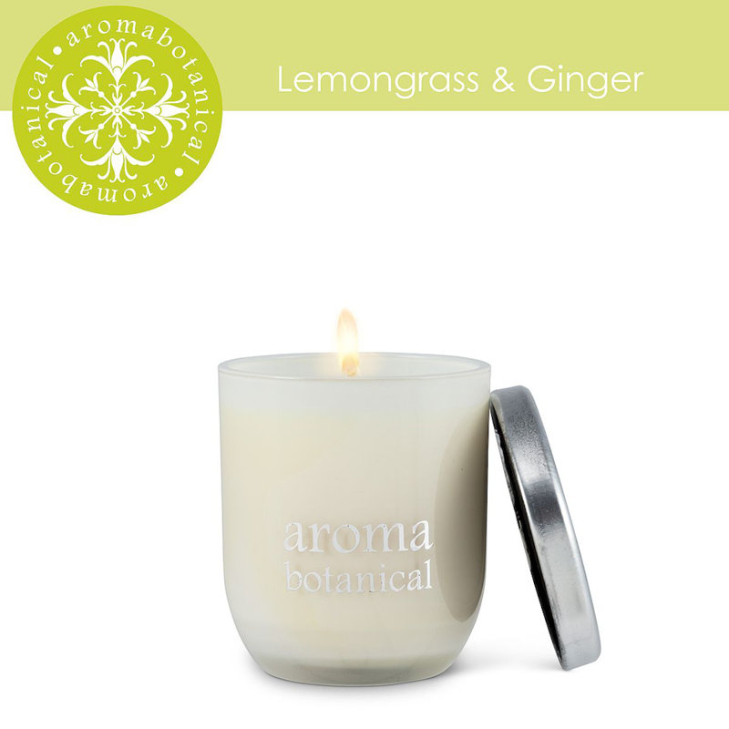 Aromatherapy Scented Jar Candle with Glass Holder, 3" H x 3" W x 3" D