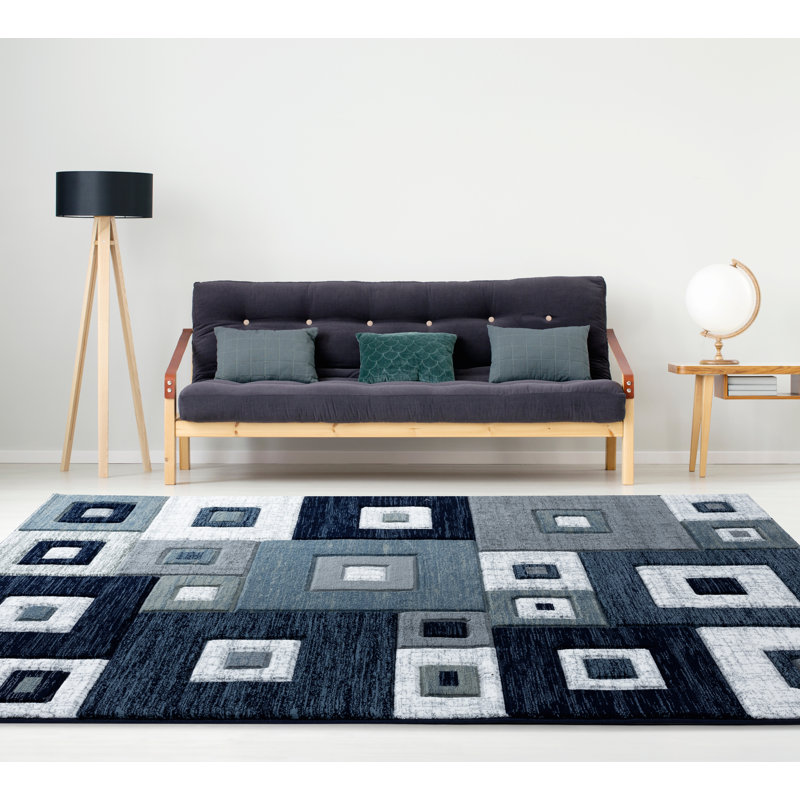 Tapis bleu Zabala, Rectangle 2 pi 7 po x 4 pi 2 po