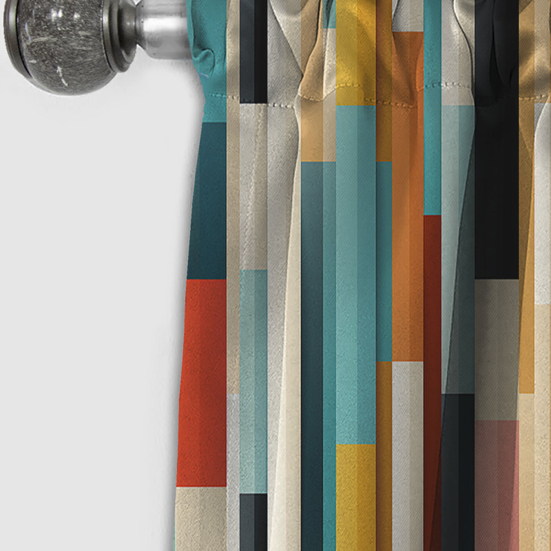Urban Chic Striped Motif I - Rideau à rayures - Rideau occultant à rayures - 1 panneau, L 52 po x L 90 po