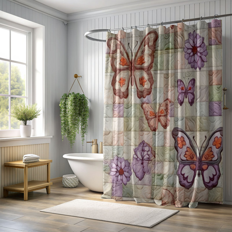 Keywanna Patchwork Shower Curtain, 74"H x 71"W
