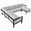 Ensemble de canapé modulaire d'extérieur en forme de U avec coussins ultra-épais de 5,9 po, canapé de conversation de patio à 5 ou 6 places toutes saisons avec structure en fer robuste