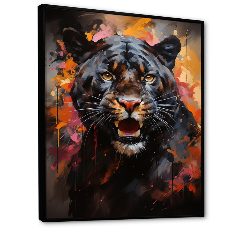 Dynamic Black Panther Spirit I, H 40 po x l 30 po x P 1,5 po, Cadre flottant noir