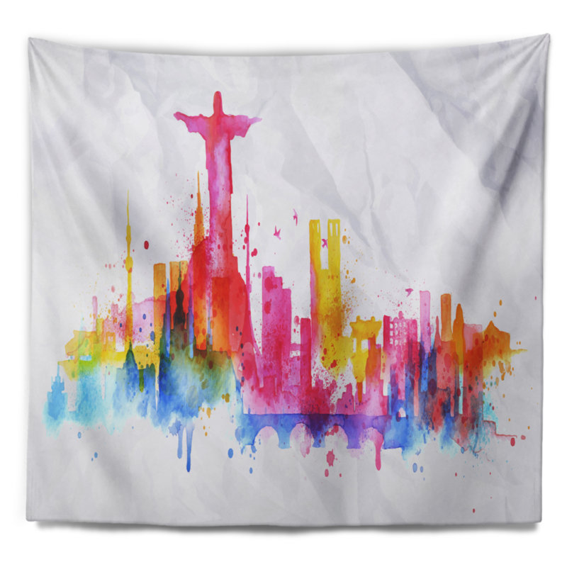 Rio de janeiro skyline tapisserie Cityscape, H 68 po x l 80 po