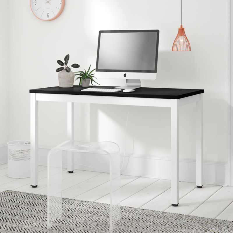 Hedgevale Metal Base Writing Desk, Black/White